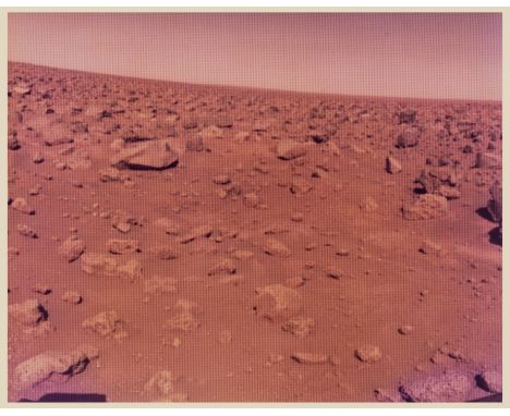 Mars: the first colour photograph from the Martian surface taken by Viking 2, vintage chromogenic print, watermarked "This Pa