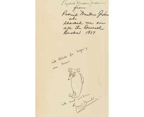 Durrell (Gerald) My Family and Other Animals, first edition, signed presentation inscription from the author "With thanks for