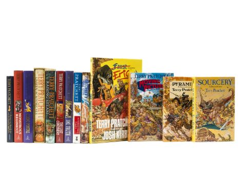 Pratchett (Terry) Sourcery, jacket price-clipped, 1988; Pyramids, 1989; Moving Pictures, 1990; Eric, 1990; Small Gods, "The t