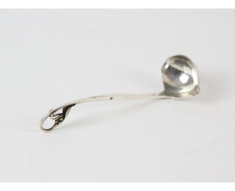 Georg Jensen ornamental pattern silver double lip sauce ladle.