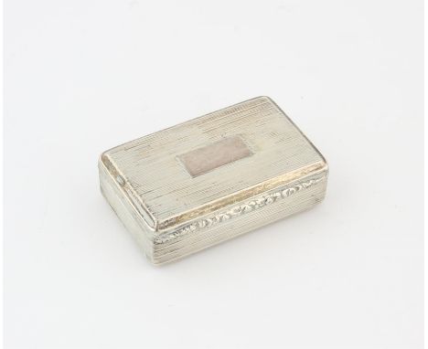 George III rectangular snuff box the hinged cover with blank cartouche, Makers Mark TS, Birmingham 1827, 8cm x 5cm x 2.5cm 3.