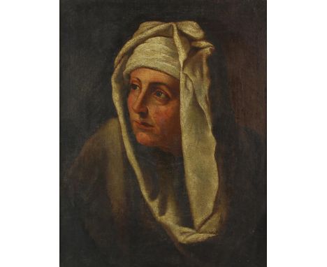 Nineteenth-century European School, portrait of a woman wearing a hood, after Alessandro Allori, oil on canvas, 47 x 38cm, fr