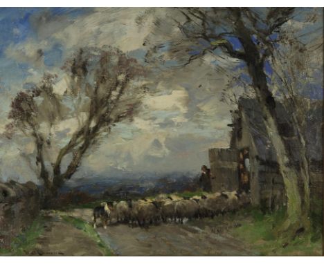 William Bradley Lamond (Scottish, 1857-1924), 'The Drove Road', oil on canvas, signed lower left, 35.5 x 46cm, framed.Provena