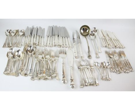 Garrard & Co Ltd, a canteen of silver cutlery for twelve places, London 1983, comprising, 12 desert spoons, 12 soup spoons, 6