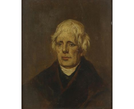 19th century Florentine gilt frame, portrait of a gentleman, oil on board, 33cm x 26cm overall