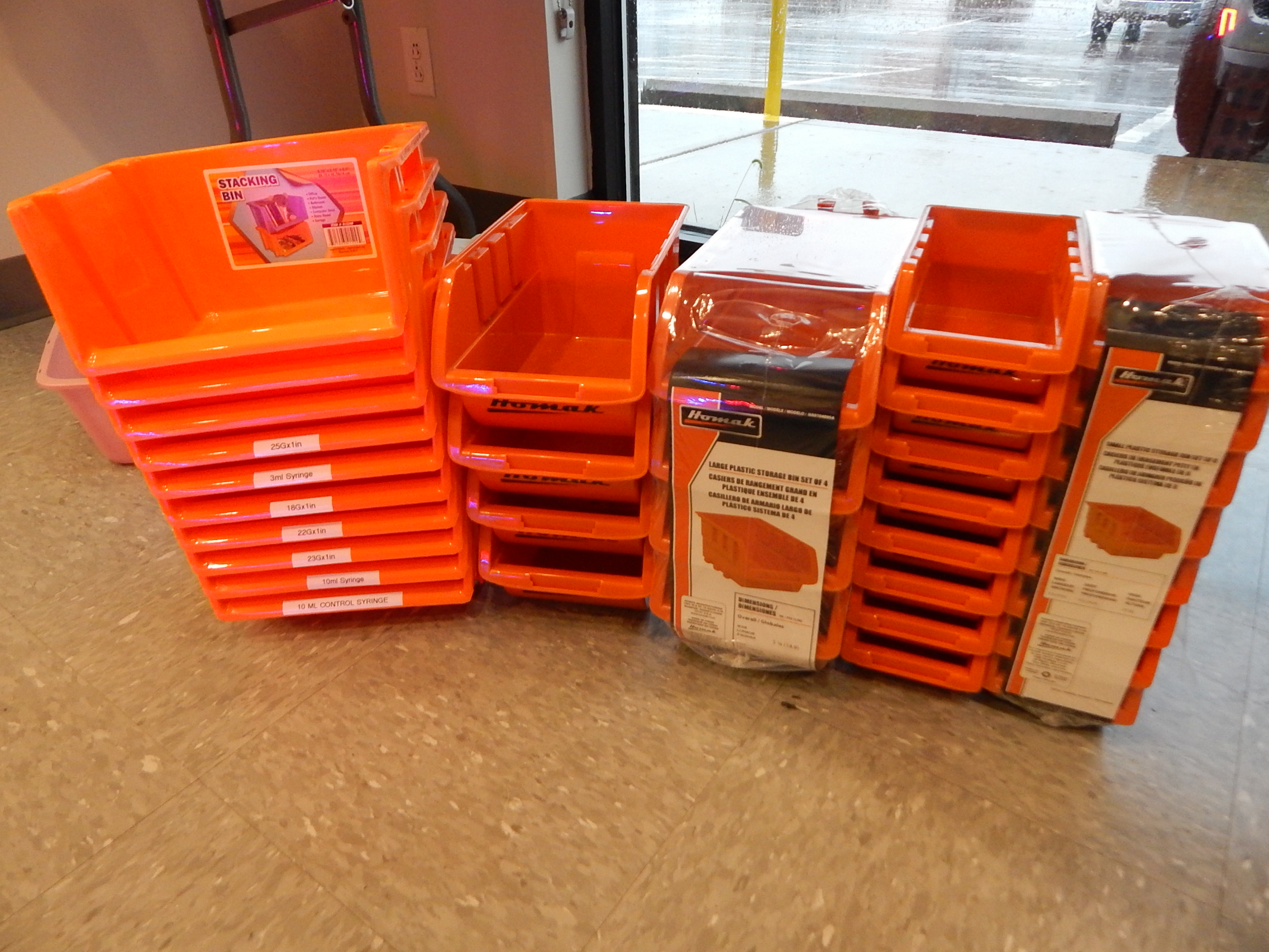 Orange Stacking Bins