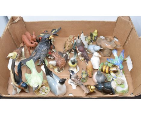 A group of Goebel porcelain birds, and other similar items, some occassional small/minor chips (box) 