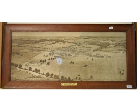 An architectural print, The New Mental Hospital At Runwell For The County Boroughs Of East Ham & Southend, the oak frame fitt