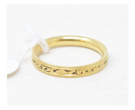 A late 18th century memoriam ring, Mary Blackmore 1776, most enamel lackingReportApprox. 3.5 g (all in)Report by GHApprox. ri