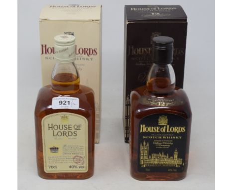 A 70cl bottle of House of Lords Scotch Whisky, aged 12 years, and another similar bottle, both with boxes 