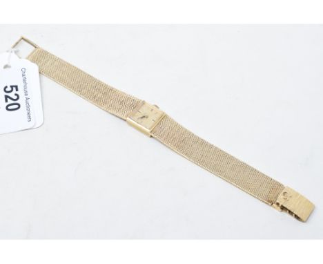 A lady's 9ct gold Omega bracelet wristwatch, with baton indicesApprox. 33.9 g (all in) 