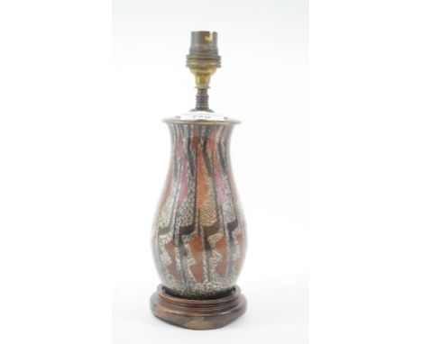 A French Art Deco mixed metal lamp base, 26 cm high 