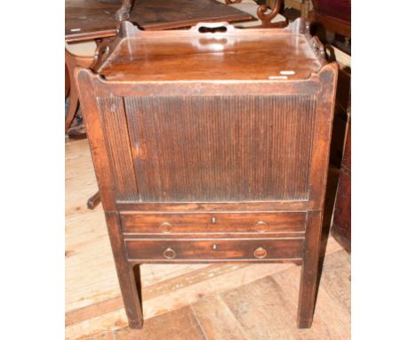A George III mahogany tray top night commode, 54 cm wide 