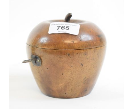 A wooden tea caddy, in the form of an apple, 10.5 cm highModern 