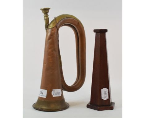 A mahogany kaleidoscope, of tapering hexagonal form, 21.5 cm, and a bugle (2)Report by GHThe kaleidoscope does appear to be w