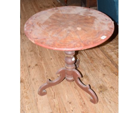 A late 19th century Scandinavian painted tripod table, the top decorated a star motif, 64 cm diameterProvenance: From the Est