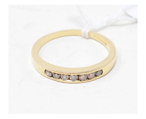 An 18ct gold and diamond half hoop ring, approx. ring size PReport by RBApprox. 2.7 g 