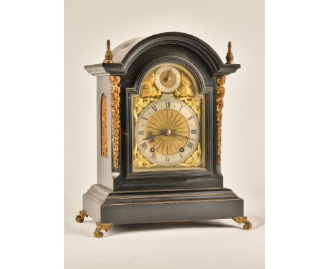 A LATE VICTORIAN ORMOLU-MOUNTED EBONISED QUARTER STRIKING MANTEL CLOCKBy Winterhalder &amp; Hofmeier, Friedenweiler und Schwa