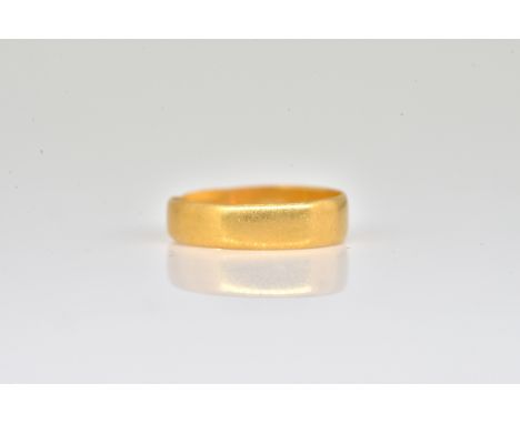 A VICTORIAN 22CT GOLD WEDDING RINGUn-decorated, London 1888, ring size M, weight 2.2 gms