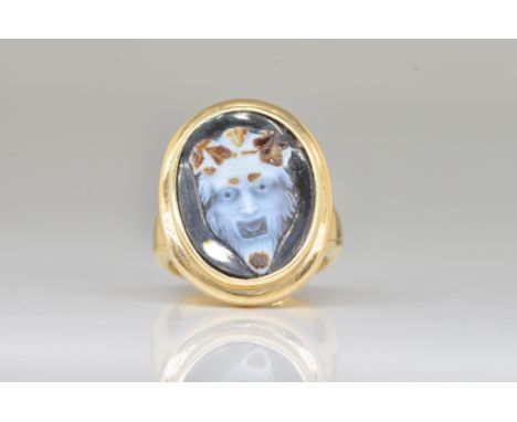 A GOLD AND SARDONYX CAMEO RINGCarved as a bearded portrait, mark indistinct, ring size W, gross weight 24 gmsCondition Report