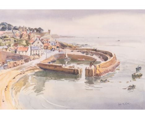 ALAN REID COOK (BRITISH, 1920-1974) (2)Crail Harbour; East Neuk of Fifea pair, each signed 'ALAN R COOK' (lower right)waterco