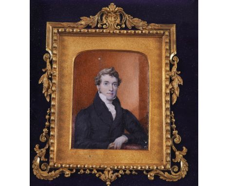 ENGLISH SCHOOL, 19TH CENTURY (2)Portrait miniature of a gentleman wearing a black coat, thought to be Henry Burdon; and a com
