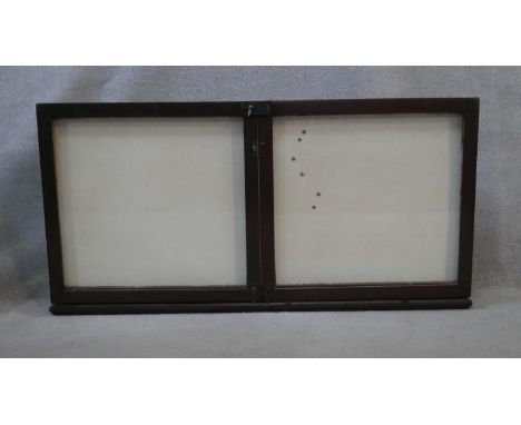 A vintage twin glazed panel door wall mounted noticeboard. H.60 W.122 D.9.5cm 