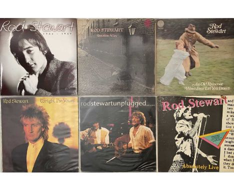 ROD STEWART &amp; RELATED - LPs. Great instant collection of 17 x LPs featuring Rod Stewart. To include An Old Raincoat Won't