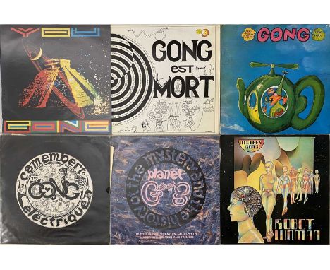 GONG &amp; RELATED - LPs. 8 x  LPs featuring Gong and off-shoots... Titles are Flying Teapot... (UK red/green labels, Virgin 