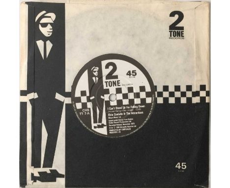 ELVIS COSTELLO &amp; THE ATTRACTIONS - I CAN'T STAND UP FOR FALLING DOWN 7" (ORIGINAL UK WITHDRAWN RELEASE - 2 TONE CHS TT 7)