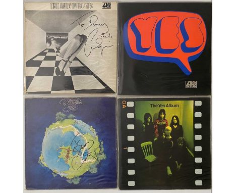 YES - UK FIRST PRESSINGS - LP PACK (INC CHRIS SQUIRE SIGNED). A pack of 4 x original UK LPs. Titles are Yes (588 190, Ex/ VG+