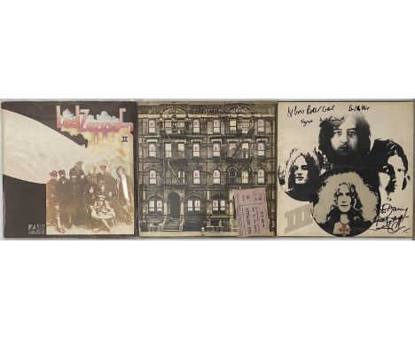 LED ZEPPELIN - LP BUNDLE (INCLUDING ROBERT PLANT SIGNED). Excellent bundle of 3 x original/early UK pressing LPs from Led Zep