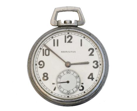 A Hamilton US Navy comparing pocket watch, ref. 2974B. The signed dial with arabic markers, outer minutes track and subsidiar