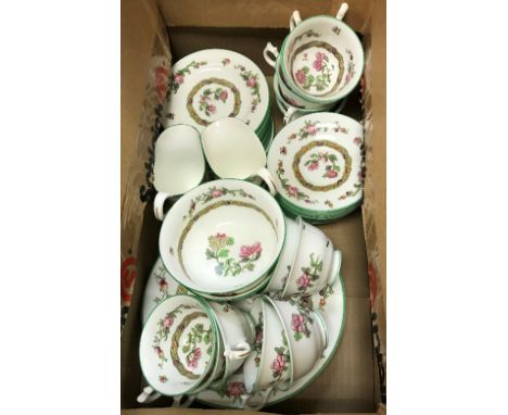 A collection of George Jones &amp; Son part tea set including cake plates, sugar bowls, milk jugs, teacups and saucers 