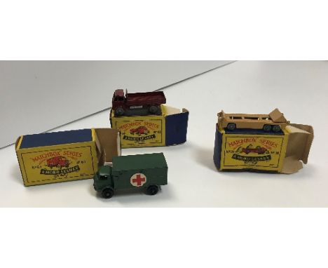 A quantity of Matchbox toys, mainly boxed, to include No. 63 Army ambulance, No. 40, No. 16, No. 10 etc together with various