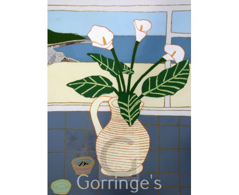 Bryan Pearce (1929-2007)lithograph,A jug of lilies,signed in pencil and dated '84,26 x 20.5in.