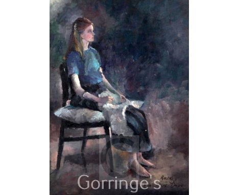 § Sherree Valentine Daines (1956-)oil on board,Portrait of Rachel,signed and dated '85,12.5 x 9in.