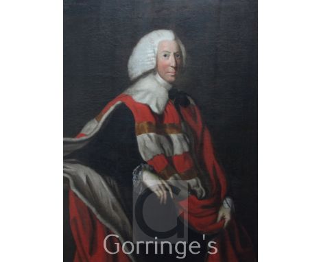 18th century English Schooloil on canvas,Portrait of John Gore, 1st Baron Annaly, Lord Chief Justice of the King's Bench for 