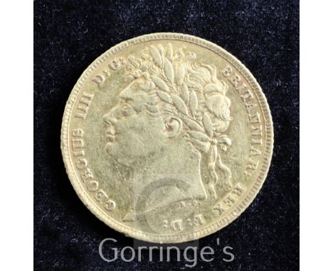 A George IV gold sovereign, 1822 first bust, rev. St George and dragon, VF