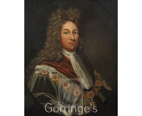After Sir Godfrey Knelleroil on canvas,Portrait of King George I,30.5 x 25in.