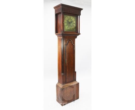 William Parkinson of Lancaster. A George III mahogany banded oak eight day longcase clock, the 12 inch square brass dial with