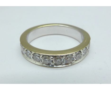 An 18ct gold, twenty-three stone diamond full eternity ring, approximately 2 carat diamond weight, colour H and clarity VS1, 