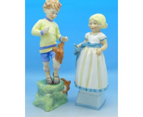 Two Royal Worcester figures, Monday's Child Is Fair of Face and October