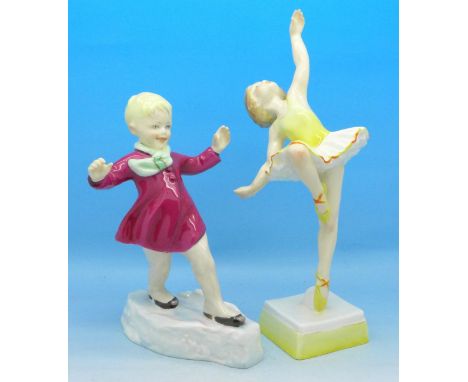 Two Royal Worcester figures, January and Tuesday's Child Is Full of Grace
