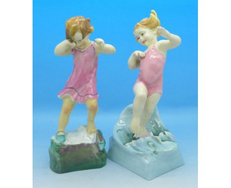 Two Royal Worcester figures, July and Wednesday's Child Is Full of Woe