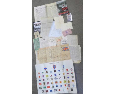 WWII ephemera, mainly allies in Berlin post-war, five late 1945 association football programmes including Combined Service XI