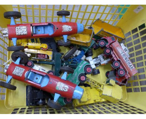 Model cars including Tri-ang, Lesney, Corgi and Matchbox, playworn