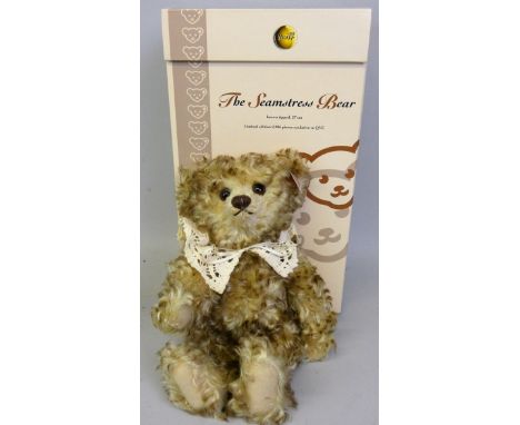 A Steiff limited edition teddy bear "The Seamstress Bear", 2006, No. 1499/2006, EAN 654084, with brown tipped mohair, deep br