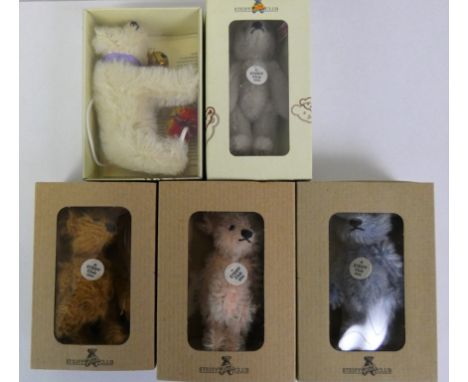 A collection of five Steiff miniature button in ear club bears, 2002 - 2006, to include Cinnamon Teddy Bear, Rosé Teddy Bear,