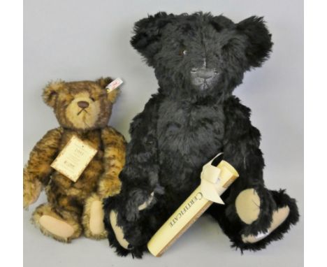 A Steiff limited edition British Collectors' teddy bear, 1995, No. 1608/3000, EAN 654404, with brown tipped mohair fur, growl